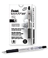 Pentel® R.S.V.P.® RT Retractable Ballpoint Pens, Medium Point, 1.0 mm, 61% Recycled, Transparent Black Barrel, Black Ink, Pack Of 12 Pens