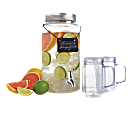 Mason Beverage Dispenser With Chalkboard Sign And Tumblers, 1.6 Gallon Dispenser, 4 Piece Set 1 thumbnail image