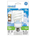 GE Spiral Compact Fluorescent Bulb, Reveal, 20 Watts