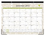 Blue Sky™ Monthly Desk Pad Calendar, 22" x 17", 50% Recycled, Tropical, January–December 2015