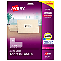 Avery® Matte Address Labels With Sure Feed® Technology, 5630, Rectangle, 1" x 2-5/8", Clear, Pack Of 750 1 thumbnail image