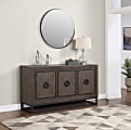 Coast to Coast Folkstone 67"W Transitional Credenza With 3 Doors, Brown