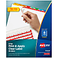 Avery® Customizable Index Maker® Dividers For 3 Ring Binder, Easy Print & Apply Clear Label Strip, 8 Tab, Multicolor, Box Of 25 Sets 1 thumbnail image