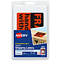 Avery® Preprinted "Fragile Handle with Care" Shipping Label Stickers, 5283, 3" x 5", Neon Red, Pack Of 40 Non-Printable Labels 1 thumbnail image