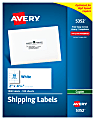 Avery® Shipping Labels For Copiers, 5352, Rectangle, 2" x 4-1/4", White, Pack Of 1,000