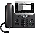 Cisco 8811 IP Phone - Corded - Wall Mountable - Black - 5 x Total Line - VoIP - 5" - User Connect License - 2 x Network (RJ-45) - PoE Ports