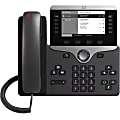 Cisco 8811 IP Phone - Corded - Wall Mountable - Black - 5 x Total Line - VoIP - 5" - User Connect License - 2 x Network (RJ-45) - PoE Ports 1 thumbnail image