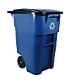 Rubbermaid® Square Brute Big Wheel Container, 50 Gallons, Blue
