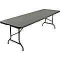 Iceberg IndestrucTable TOO Bifold Table - Rectangle Top - Contemporary Style - Adjustable Height - 96" Table Top Length x 30" Table Top Width x 2" Table Top Thickness - 29" Height - Charcoal, Powder Coated - Tubular Steel