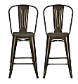 DHP Luxor Metal Counter Stool, Bronze, Set Of 2