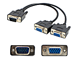 AddOn 8in VGA Splitter Cable - VGA splitter - HD-15 (VGA) (M) to HD-15 (VGA) (F) - 8 in - black 1 thumbnail image
