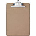 Saunders Brown Hardboard Clipboards - 1" Clip Capacity - 8 1/2" x 11" Sheet Size - Spring Clip - Standard - Hardboard - Brown - 1 Each 1 thumbnail image