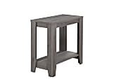Monarch Specialties Side Table, With Shelf, Rectangle, Gray
