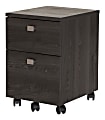 South Shore Interface 19"D Vertical 2-Drawer Mobile File Cabinet, Gray Oak