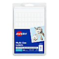 Avery® Multi-Use Removable Labels, Non-Printable, 5414, Rectangle, 3/8" x 5/8", White, Pack Of 1,008 Small Stickers