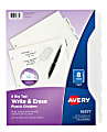 Avery® Durable Write-On Plastic Dividers With Erasable Tabs, 8 1/2" x 11", White, 8 Tabs