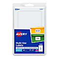 Avery® Removable Labels, 5450, Rectangle, 3" x 5", White, Pack Of 40