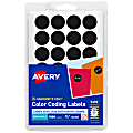 Avery® Color-Coding Removable Labels, 5459, Round, 3/4 Inch Diameter, Black, Pack Of 1,008 Non-Printable Dot Stickers