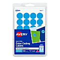 Avery® Removable Color-Coding Labels, 5461, Round, 3/4" Diameter, Light Blue, Pack Of 1,008 1 thumbnail image