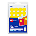 Avery® Removable Color-Coding Labels, 5462, Round, 3/4" Diameter, Yellow, Pack Of 1,008