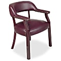 Lorell® Berkeley Traditional Captain Side Chair, Oxblood/Burgundy 1 thumbnail image
