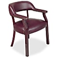 Lorell® Berkeley Traditional Captain Side Chair, Oxblood/Burgundy