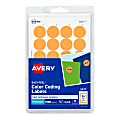 Avery® Removable Round Color-Coding Labels, 5471, 3/4" Diameter, Orange Neon, Pack Of 1,008
