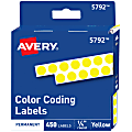 Avery® Color-Coding Permanent Labels, Non-Printable, Round, 1/4" Diameter, Yellow, Pack Of 450 Dot Stickers 1 thumbnail image