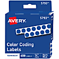 Avery® Color-Coding Permanent Labels, Non-Printable, 5793, Round, 1/4" Diameter, Dark Blue, Pack Of 450 Dot Stickers