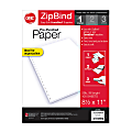 GBC® ZipBind® Pre-Punched Paper, 8.5" x 11", White, Pack Of 100 Sheets