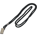 Partners Brand Standard Lanyards, With Clip, 38", Black, Case Of 24