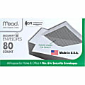 Mead White Security Envelopes - Security - #6 3/4 - 6 1/2" Width x 3 5/8" Length - 20 lb - Gummed - Wove - 80 / Box - White 1 thumbnail image