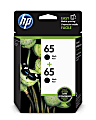 HP 65 Black Ink Cartridges, Pack Of 2, N9K02AN 1 thumbnail image