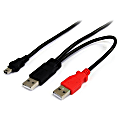 StarTech.com 3ft USB Y Cable for External Hard Drive - Connect and power your external mini-USB equipped hard drive through two standard USB ports on your computer - 3 ft USB Y Cable for External Hard Drive - USB A to mini B - 3ft