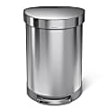 simplehuman Semi-Round Liner Rim Step Trash Can, 16 Gallons, Brushed Stainless Steel 1 thumbnail image