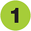 Tape Logic® Permanent Inventory Labels, DL1341, Number 1, Round, 3", Fluorescent Green, Roll Of 500 1 thumbnail image
