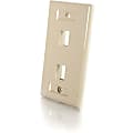 C2G 2-Port Single Gang Multimedia Keystone Wall Plate - Ivory - 2 x Socket(s) - Ivory 1 thumbnail image