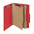 Smead® Classification Folders, Pressboard With SafeSHIELD® Fasteners, 2 Dividers, 2" Expansion, Letter Size, Bright Red, Box Of 10 1 thumbnail image