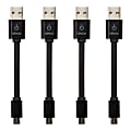 CableLinx Value Pack USB-to-Micro USB Cables, 3.5", Black, Pack Of 4 Cables, USB4PK-001-JIC-4M 1 thumbnail image