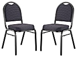 National Public Seating Dome-Back Banquet Stack Chairs, Fabric, Diamond Navy/Black, Set of 2
