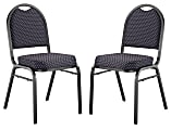 National Public Seating Dome-Back Banquet Stack Chairs, Fabric, Diamond Navy/Black, Set of 2 1 thumbnail image