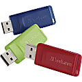 Verbatim 32GB Store 'n' Go® USB Flash Drive - 3pk - Red, Green, Blue - 32GB - 3pk - Red, Blue, Green
