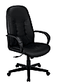 Global® Prima High-Back Leather Chair, 44"H x 24"W x 29"D, Black Frame, Black Leather 1 thumbnail image