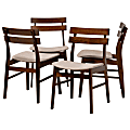 Baxton Studio Devlin Dining Chairs, Light Beige/Walnut, Set Of 4 Chairs 1 thumbnail image