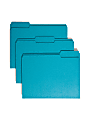 Smead® Color File Folders, Letter Size, 1/3 Cut, Teal, Box Of 100