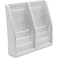 Deflecto Multi-Compartment Literature Display, 8 Pocket(s), 19.8"H x 20.3"W x 5"D, Desktop, Gray, Plastic, 1 / Each 1 thumbnail image