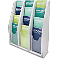 deflecto Countertop/Wall Mount Literature Display - 12 Pocket(s) - 19.8" Height x 15.8" Width x 5" Depth - Desktop, Wall Mountable - Gray - Plastic - 1Each