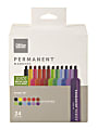 Office Depot® Brand Tank-Style Permanent Markers, Chisel Point, Assorted Colors, Pack Of 24