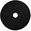 Genuine Joe Black Floor Stripping Pad - 19" Diameter - 5/Carton x 19" Diameter x 1" Thickness - Stripping, Floor - 175 rpm to 350 rpm Speed Supported - Resilient, Heavy Duty, Flexible, Dirt Remover, Long Lasting, Abrasive, Rotate - Fiber, Resin - Black