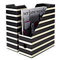 See Jane Work® Paperboard Magazine File, Black and Cream Stripe